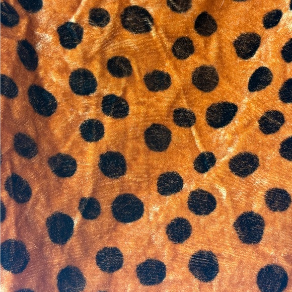 Madewell Velvet Memento Leopard Dot Ruffle Sleeve Top XL Burnt Orange Brown - Picture 13 of 13